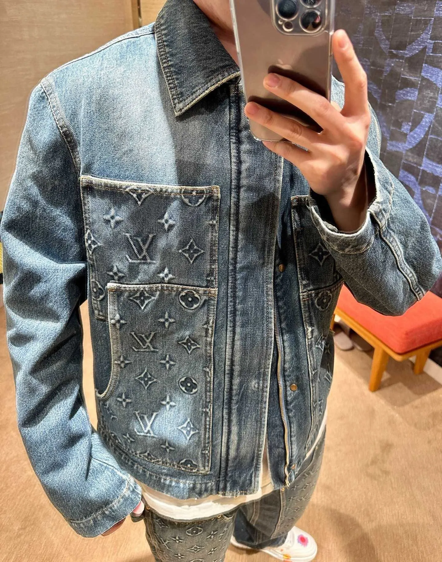 Louis Vuitton/Louis Vuitton embossed denim jacket